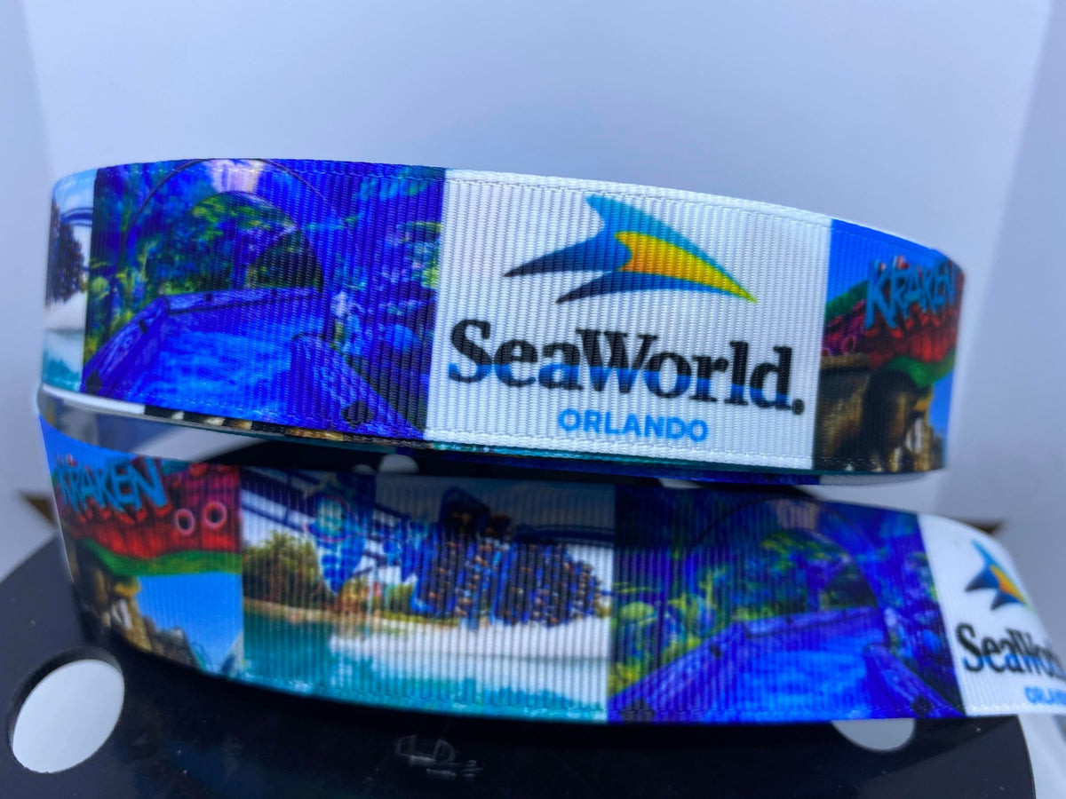 Exclusive 1 Yard 1 Inch Sea World Orlando Florida Grosgrain Ribbon – D 