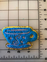 NEW Chenille Varsity Style Iron-on Patch Spinning Teacup