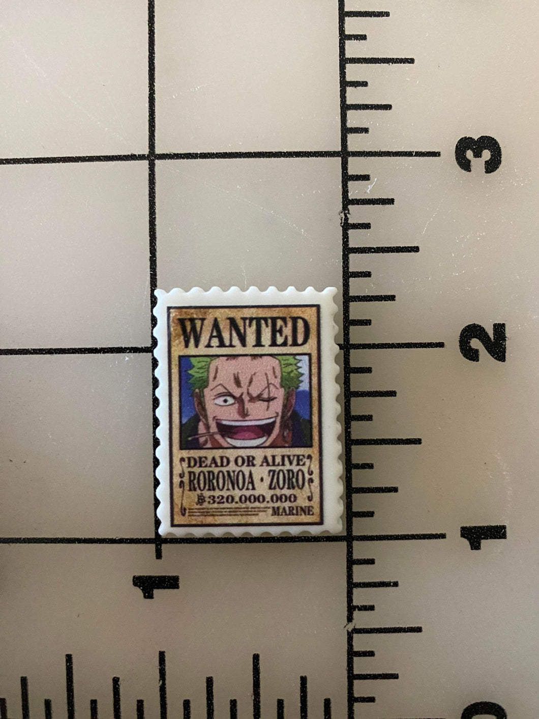 One Piece Wanted poster Roronoa Zoro Anime Flat back Printed Resin