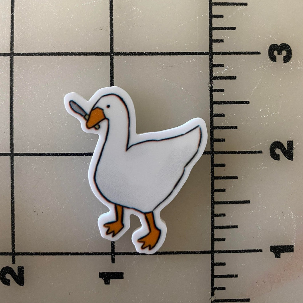 Goose with a knife Flat back Printed Resin