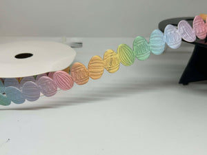 NEW 1 yard 7/8" inch Ombre' Rainbow Easter Egg Laser Cut Ribbon