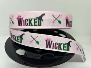 NEW 1 yard 7/8" Wicked Movie (Pink) Grosgrain Ribbon