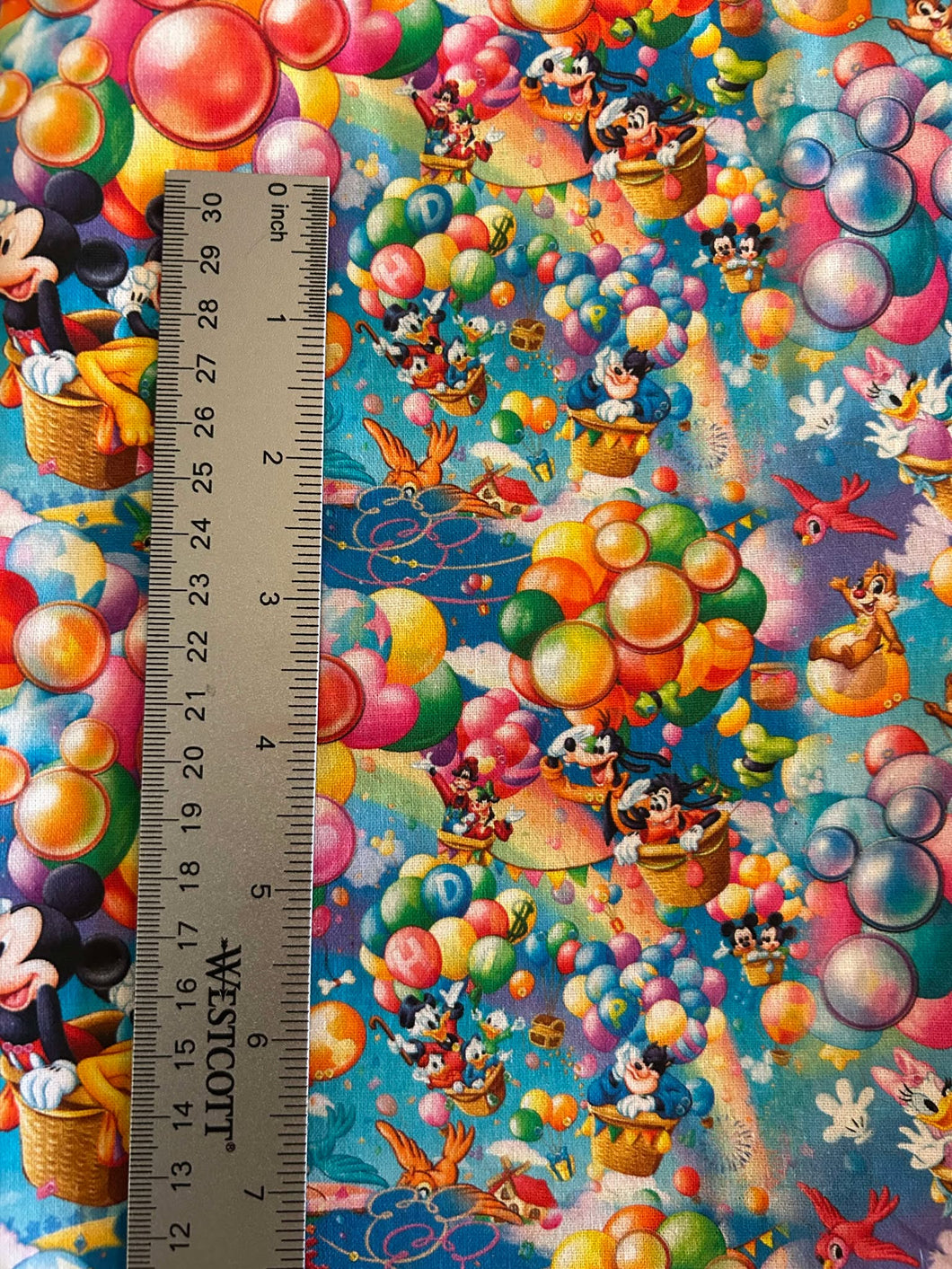 NEW 100% Cotton Disney Characters hot air balloons Custom Fabric