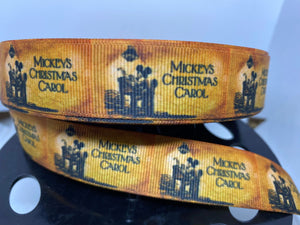 1 Yard 7/8" Mickey's Christmas Carol Grosgrain Ribbon