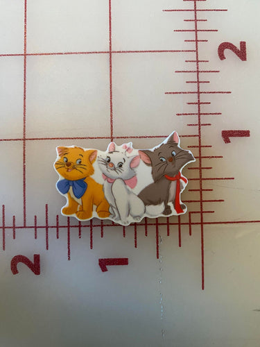 Disney Movie The Aristocats Marie, Berlioz, and Toulouse Cat back Printed Resin