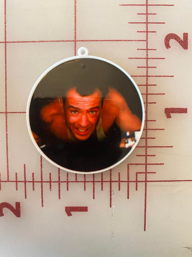 Die Hard Bruce Willis Pre-Drilled for earrings Flat back Printed Resin