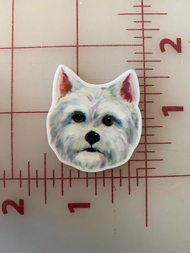 West Highland White Terrier Westie Flat back Printed Resin