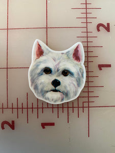 West Highland White Terrier Westie Flat back Printed Resin