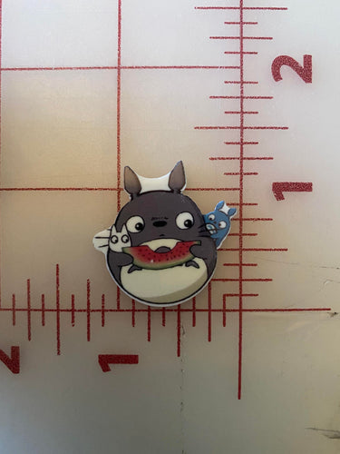 Totoro with Watermelon Flat black Printed Resin