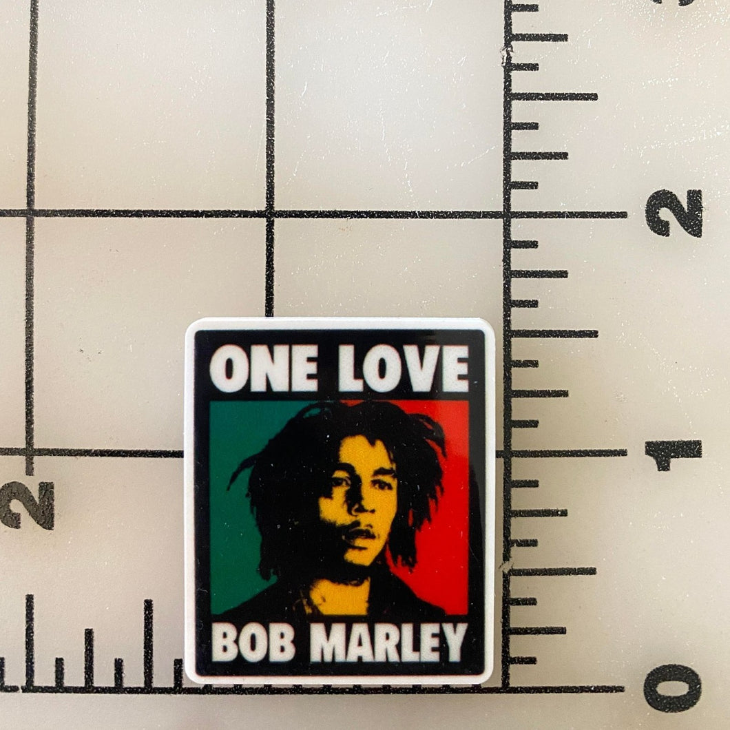 Bob Marley Flat back Printed Resin