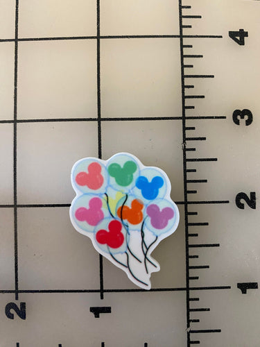 Bouquet of Mickey Balloons Inside a Balloon Flat back Printed Resin