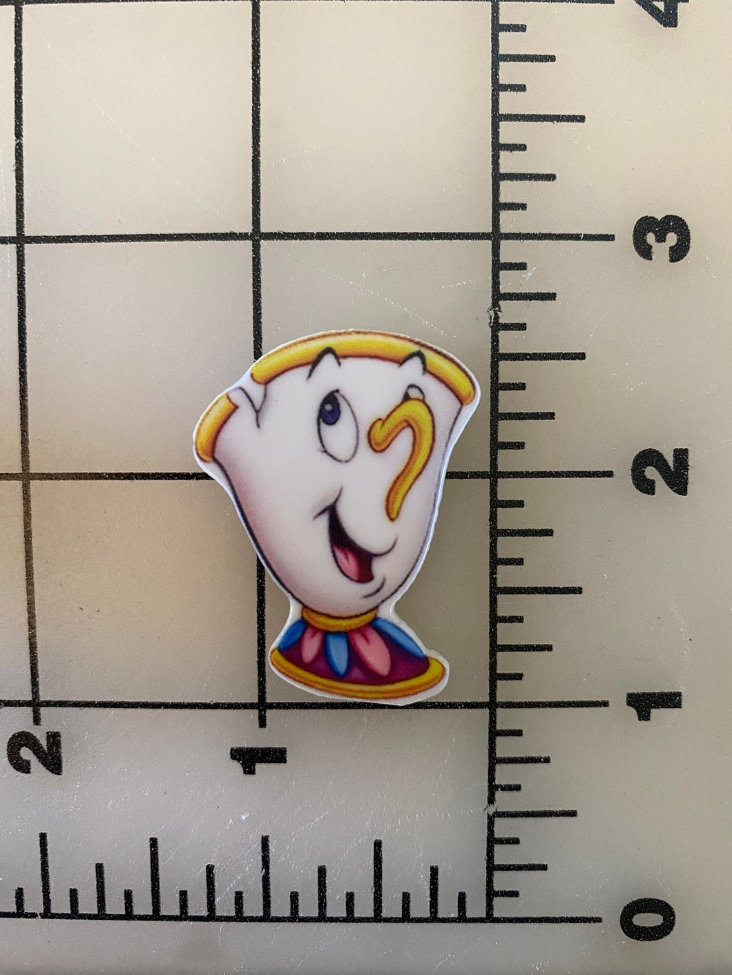 Chip from Beauty and Beast Subtle color flatback Printed Resin